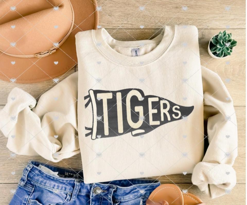 Tigers Pennant crewneck sweatshirt Bella Canvas